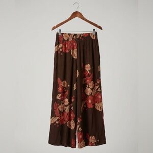 Volcom Brown Floral Wide Leg Pants